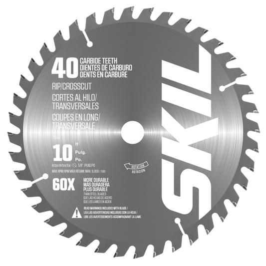 10 In. 40-Tooth Carbide Tipped Circular Saw Blade, 10-Pack