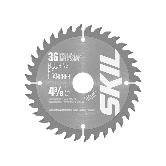 Hoja de 4-3/8 pulgadas con 36 dientes y puntas de carburo para pisos laminados