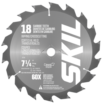 7-1/4 In. 18-Tooth Carbide Tipped Circular Saw Blade, 25-Pack