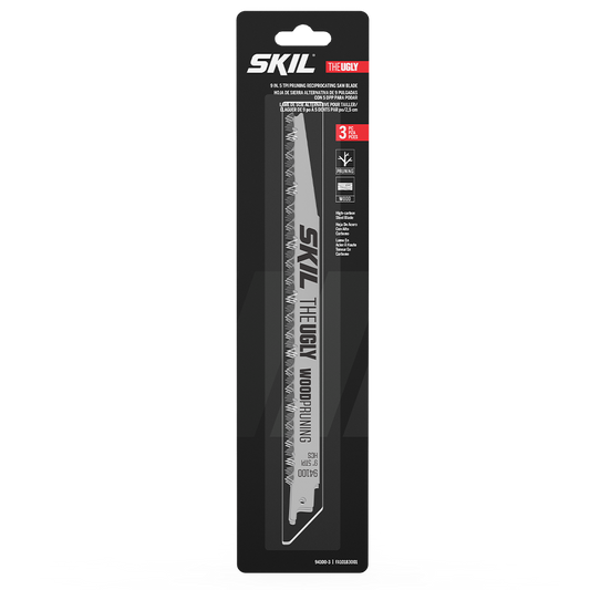 The UGLY 9 In. 5-TPI Wood Cutting Reciprocating Saw Blade, 3-Pack