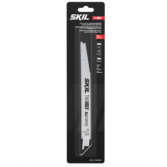 The UGLY 8 In. 6/12 TPI All-Purpose Reciprocating Saw Blade, 5-Pack