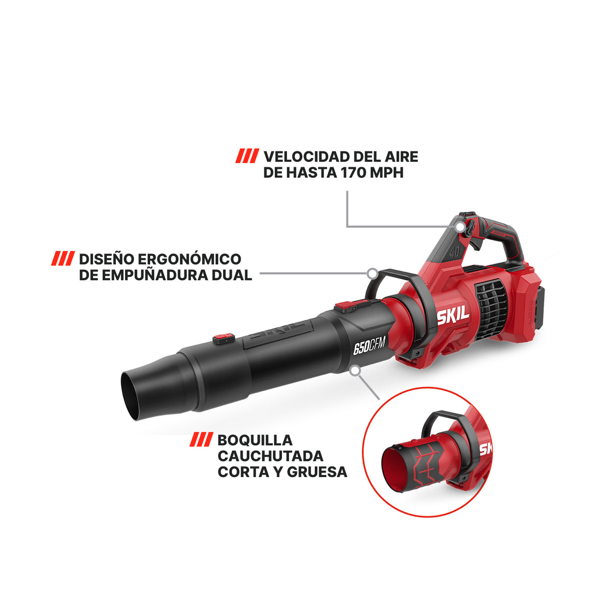 KIT DE SOPLADOR DE 650 PCM DE 40 V SIN ESCOBILLAS