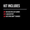 Brushless 40V 650 CFM Leaf Blower Kit