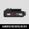 Pile au lithium de 20 V, 2,0 Ah