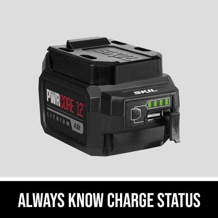 PWR CORE 12™ Lithium 4.0Ah 12V Battery with PWR ASSIST™ Mobile Charging