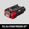 Pile au lithium de 2,5 Ah, 40 V