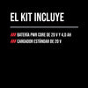 Kit básico de batería de 20 V y 4,0 Ah y cargador de 60 W