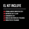 Kit de combinación de taladro atornillador y atornillador de impacto de 20 V sin escobillas