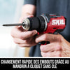 Assortiment de cinq outils compacts sans balais de 12 V avec 2x2,0Ah piles USB-C et chargeur