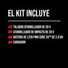Kit de taladro atornillador y atornillador de impacto compactos de 20 V sin escobillas
