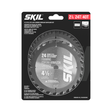 4-1/2 In. 24-Tooth & 40-Tooth Carbide Circular Saw Blade Set