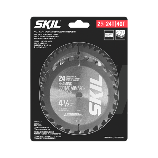 4-1/2 In. 24-Tooth & 40-Tooth Carbide Circular Saw Blade Set