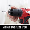 Kit de perceuse visseuse sans balais de 20 V, ½ po