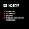Brushless 20V Hammer Drill Kit, with 75-Pc. Drill & Drive Bit Set with Interlocking Case