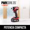 Atornillador de impacto hexagonal compacto de 1/4 de pulgada de 20 V sin escobillas