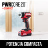 Atornillador de impacto hexagonal compacto de 1/4 de pulgada de 20 V sin escobillas