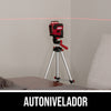 Láser autonivelador de líneas en cruz rojas de 360 grados