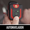 Láser autonivelador de líneas en cruz verdes con marcas de medición