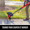 Kit de taille-bordure à tête pivotante de 20 V, 12 po