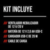 Ventilador nebulizador de 7 pulgadas de 12/20 V, kit de 12 V