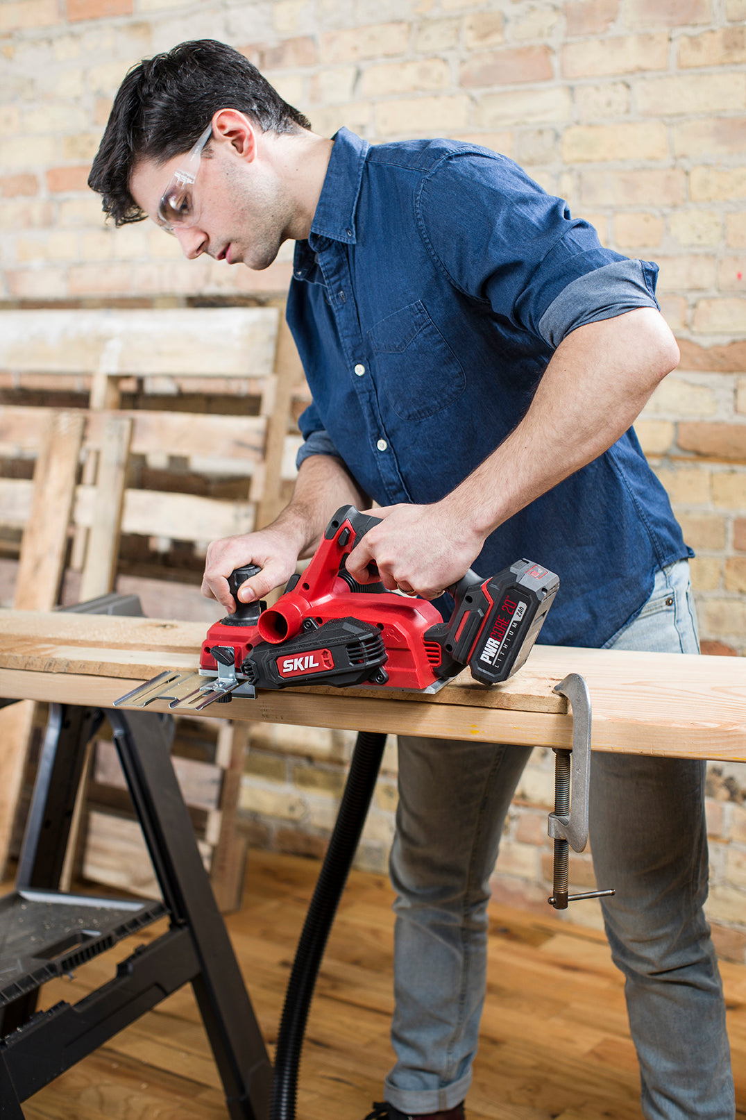 SKIL 6.5 AMP Electric Corded Planer – 3-1/4 Inch Width – PL201201 – Dual Chip Exhaust, Kickstand, And Lock-Off Switch For Safety