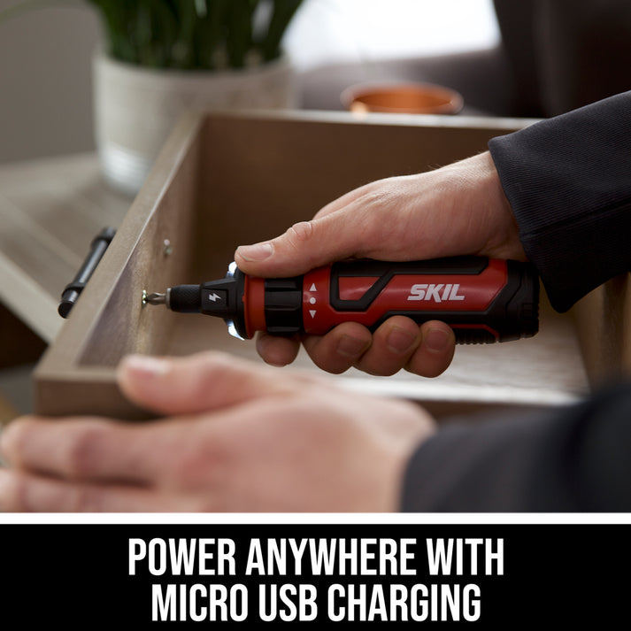 Rechargeable 4V Screwdriver with Circuit Sensor™ Technology