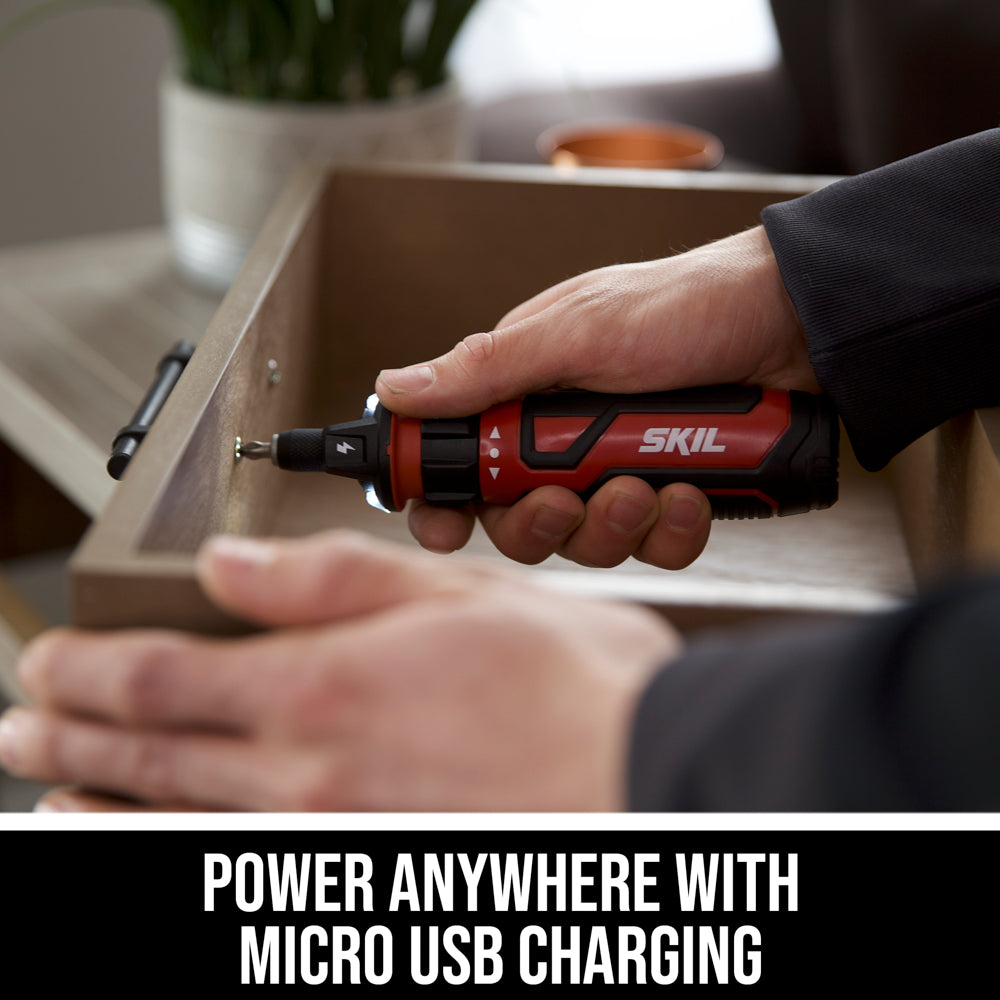 Rechargeable 4V Screwdriver with Circuit Sensor™ Technology w./ 45 ...