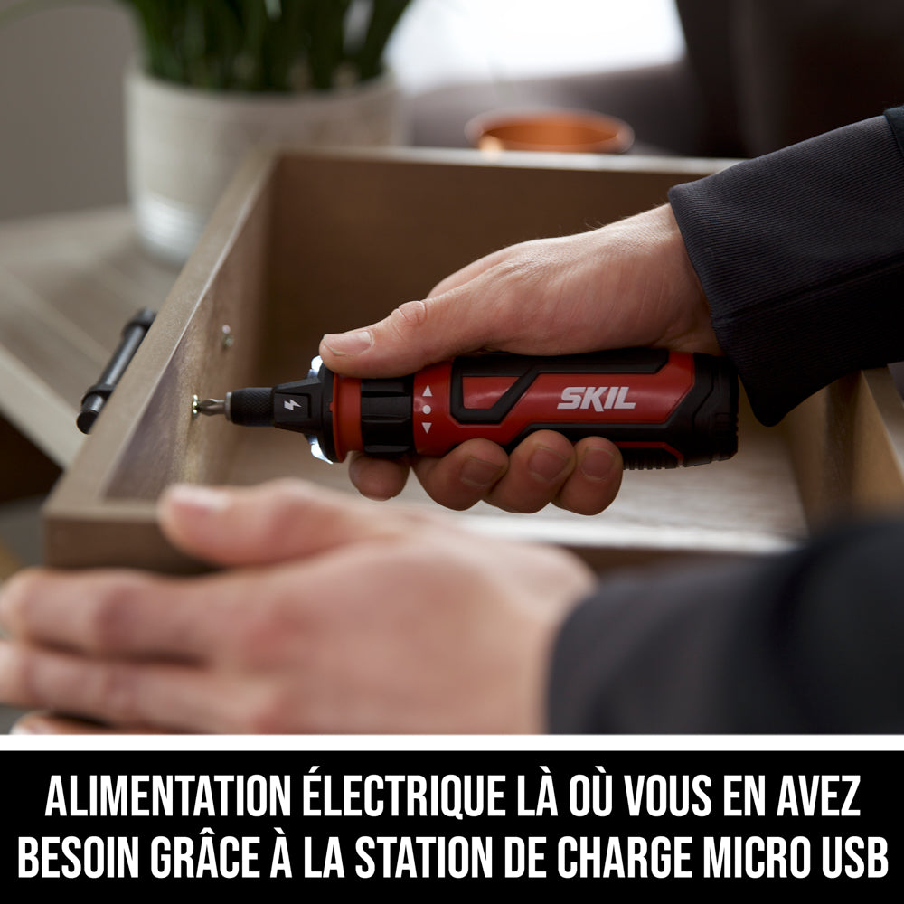 Rechargeable 4V Screwdriver with Circuit Sensor™ Technology w./ 45