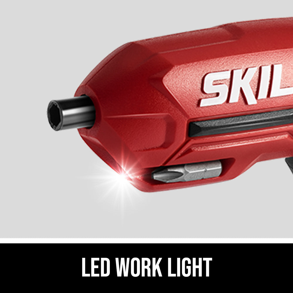 Rechargeable 4V Screwdriver with Pivot Grip w/ Magnetic Bit Storage