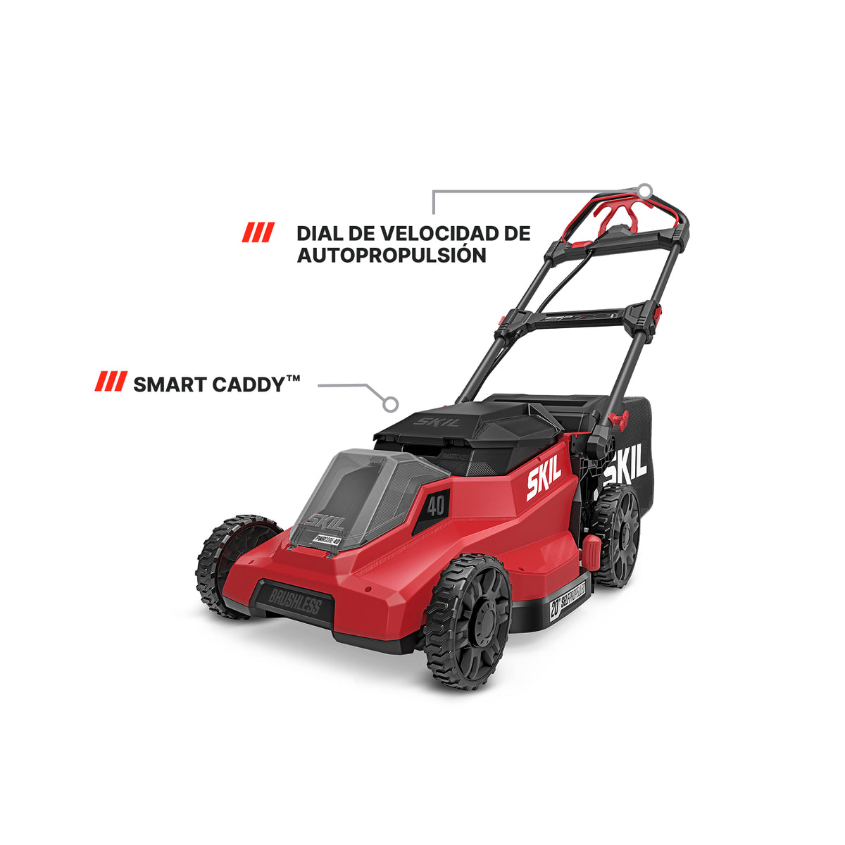 CORTADORA DE CÉSPED AUTOPROPULSADA DE 20 PULGADAS DE 40 V CON SMART CADDY™