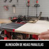 Sierra de mesa compacta de 8-1/4 pulgadas de 15 A y base de soporte plegable