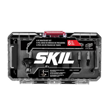 6-Piece Carbide Router Bit Set in Interlocking Case