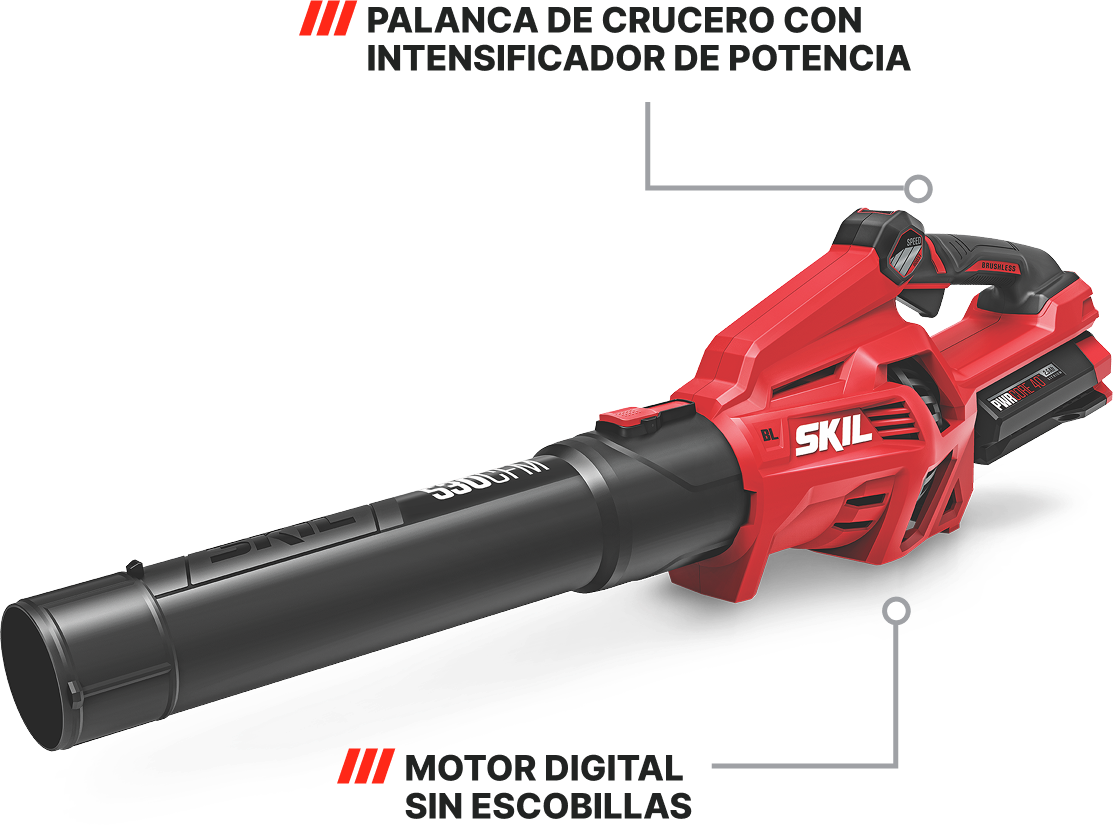 SOPLADOR DE HOJAS DE 530 PCM DE 40 V SIN ESCOBILLAS