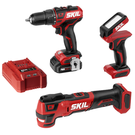 12V Brushless 3-Tool Combo Kit: Drill Driver, Multi-Tool & Area Light