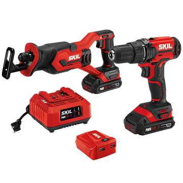 20V 3-Tool Kit: Drill Driver, Reciprocating Saw, PWR ASSIST™ USB Adapter (2 batteries)