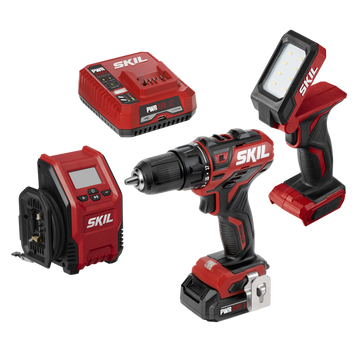 12V Brushless 3-Tool Combo Kit: Drill Driver, Inflator & Area Light