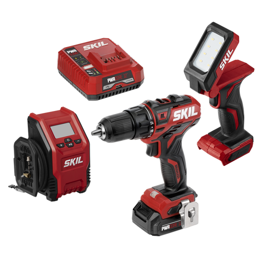 12V Brushless 3-Tool Combo Kit: Drill Driver, Inflator & Area Light