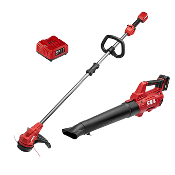 20V Brushless 13 IN. String Trimmer and 400 CFM Leaf Blower Kit with 4.0Ah Battery and Charger