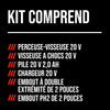 Kit d’outils assortis – perceuse visseuse et visseuse à percussion sans balais de 20 V