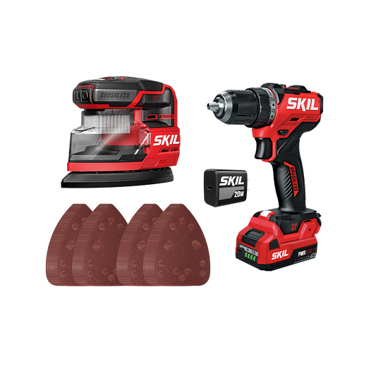12V Brushless Compact Drill Driver & Detail Sander Combo Kit