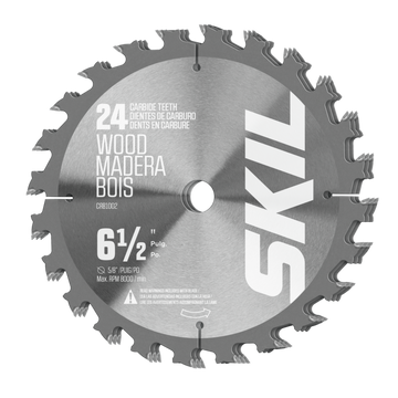 6-1/2 In. 24-Tooth Carbide Circular Saw Framing Blade, 3-Pack