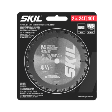 4-1/2 In. 24-Tooth & 40-Tooth Carbide Circular Saw Blade Set