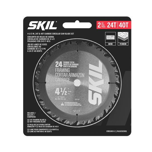 4-1/2 In. 24-Tooth & 40-Tooth Carbide Circular Saw Blade Set