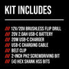 12V/20V Brushless Flip Drill, 20V Kit