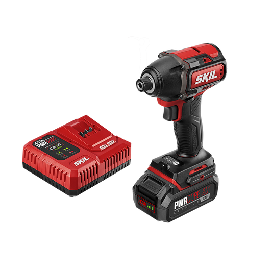 Kit de atornillador de impacto hexagonal de 1/4 de pulgada de 20 V sin escobillas