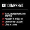 12 V/ 20 V, 7 po Ventilateur de brumisation, kit, 12 V