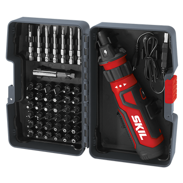 Rechargeable 4V Screwdriver with Circuit Sensor™ Technology w/ 45 pc. Bit Kit Case