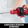 Kit de furet/dégorgeoir électrique pour le nettoyage de tuyaux d’écoulement 12 V/20 V