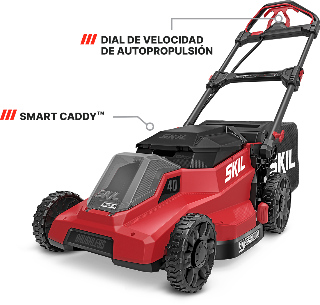 CORTADORA DE CÉSPED AUTOPROPULSADA DE 20 PULGADAS DE 40 V CON SMART CADDY™
