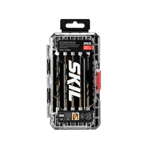 15-Piece Hex Shank Twist Drill Bit Set